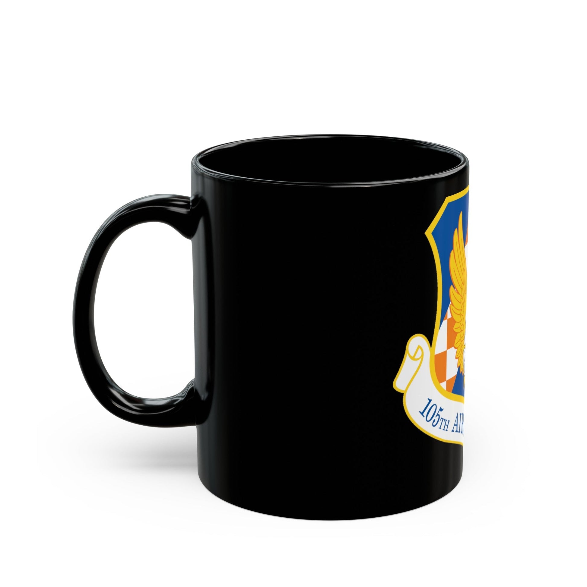 105th Airlift Wing (U.S. Air Force) Black Coffee Mug-The Sticker Space