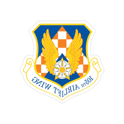 105th Airlift Wing (U.S. Air Force) REVERSE PRINT Transparent STICKER-2" × 2"-The Sticker Space