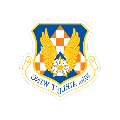 105th Airlift Wing (U.S. Air Force) REVERSE PRINT Transparent STICKER-3" × 3"-The Sticker Space