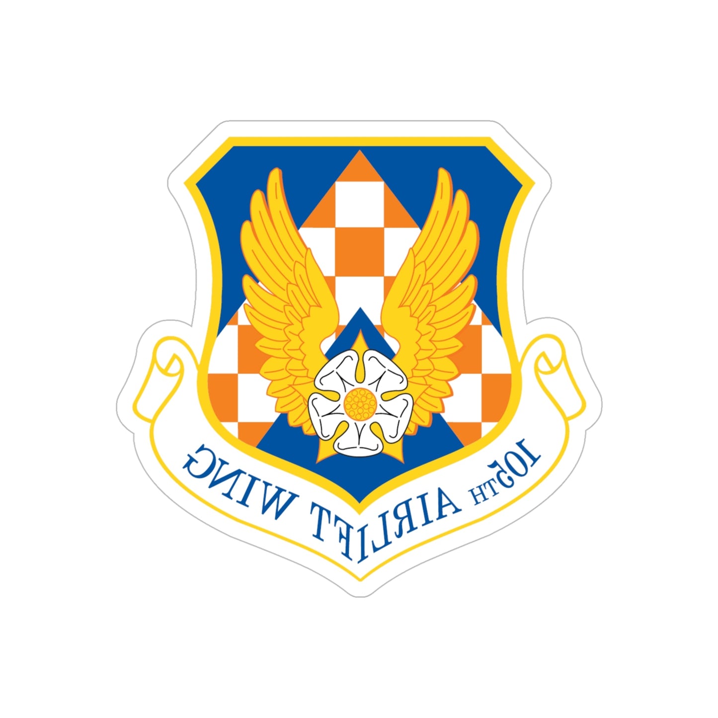 105th Airlift Wing (U.S. Air Force) REVERSE PRINT Transparent STICKER-6" × 6"-The Sticker Space