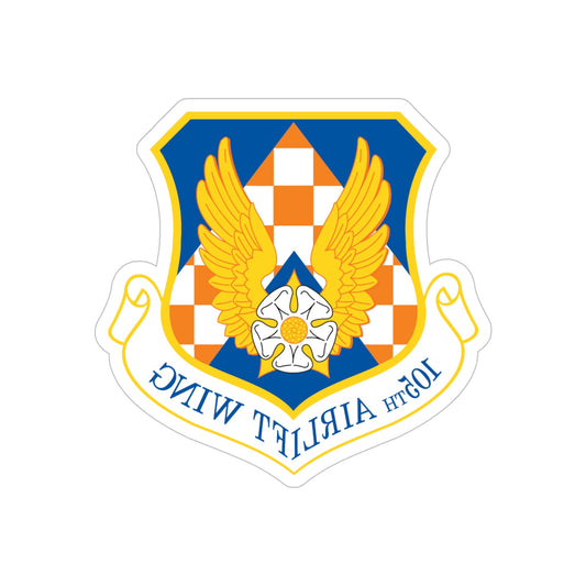 105th Airlift Wing (U.S. Air Force) REVERSE PRINT Transparent STICKER-6" × 6"-The Sticker Space