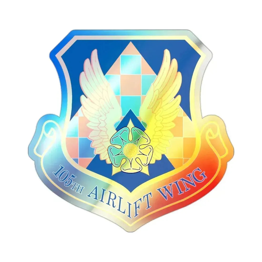 105th Airlift Wing (U.S. Air Force) Holographic STICKER Die-Cut Vinyl Decal 2 Inch Holographic - The Sticker Space