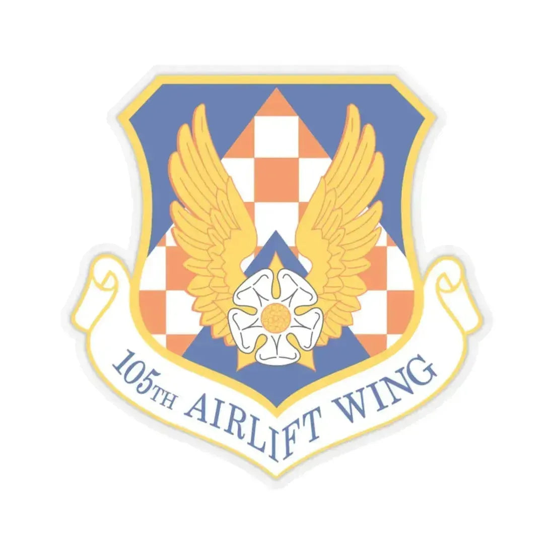 105th Airlift Wing (U.S. Air Force) STICKER Vinyl Kiss-Cut Decal 3 Inch Transparent - The Sticker Space