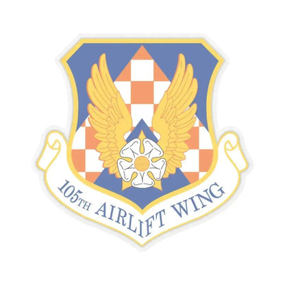 105th Airlift Wing (U.S. Air Force) STICKER Vinyl Kiss-Cut Decal 3 Inch Transparent - The Sticker Space