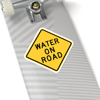 WATER ON ROAD MUTCD-DE W21-7-DE (Delaware) (Road Sign) STICKER Vinyl Kiss-Cut Decal