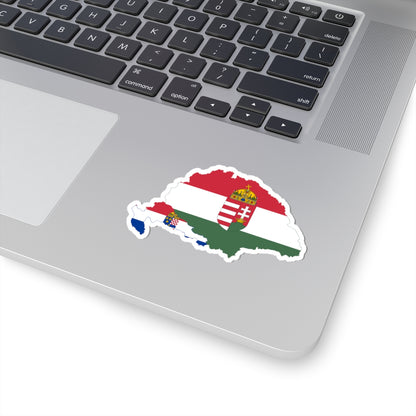 Flag-map of Transleithania 1896-1915 variant (Hungary) STICKER Vinyl Kiss-Cut Decal