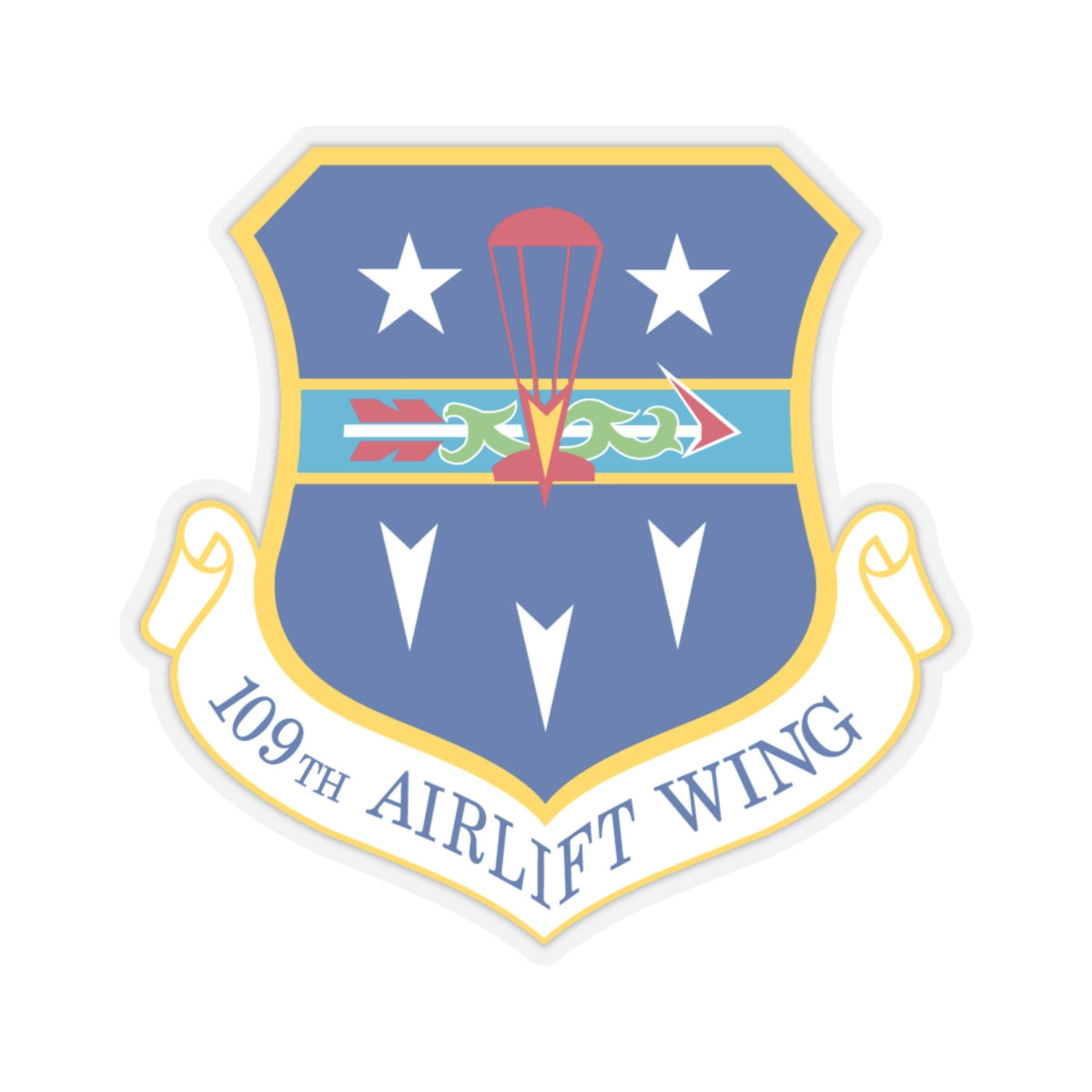 109th Airlift Wing (U.S. Air Force) STICKER Vinyl Kiss-Cut Decal-6 Inch-Transparent-The Sticker Space