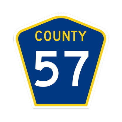 County 57 MN (Minnesota) (Road Sign) STICKER Vinyl Kiss-Cut Decal