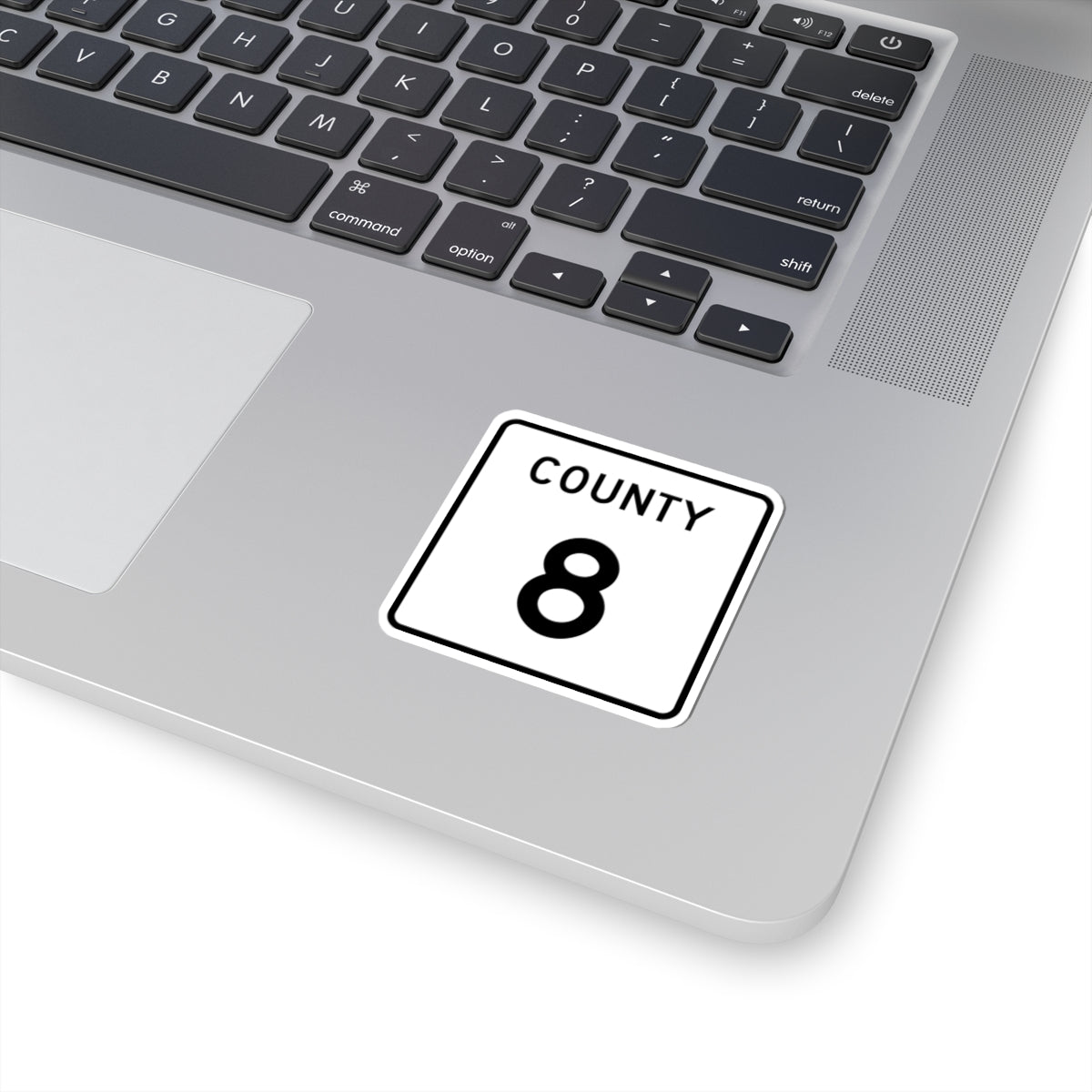 County 8 square (Minnesota) (Road Sign) STICKER Vinyl Kiss-Cut Decal