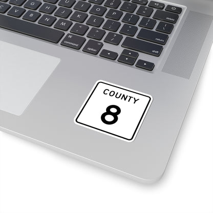 County 8 square (Minnesota) (Road Sign) STICKER Vinyl Kiss-Cut Decal