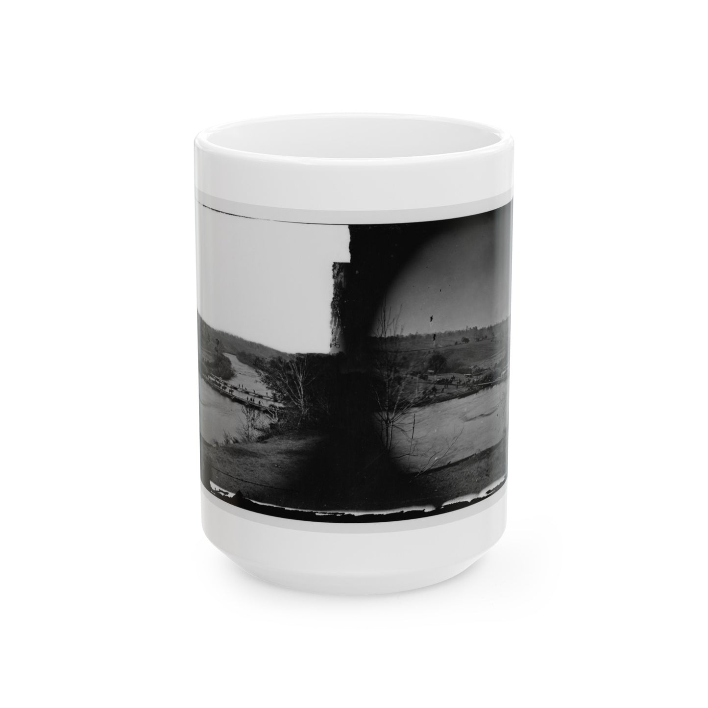 Germanna Ford, Rapidan River, Va. Artillery Crossing Pontoon Bridges (U.S. Civil War) White Coffee Mug
