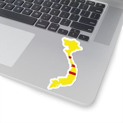 Flag map of the State of Vietnam (Vietnam) STICKER Vinyl Kiss-Cut Decal