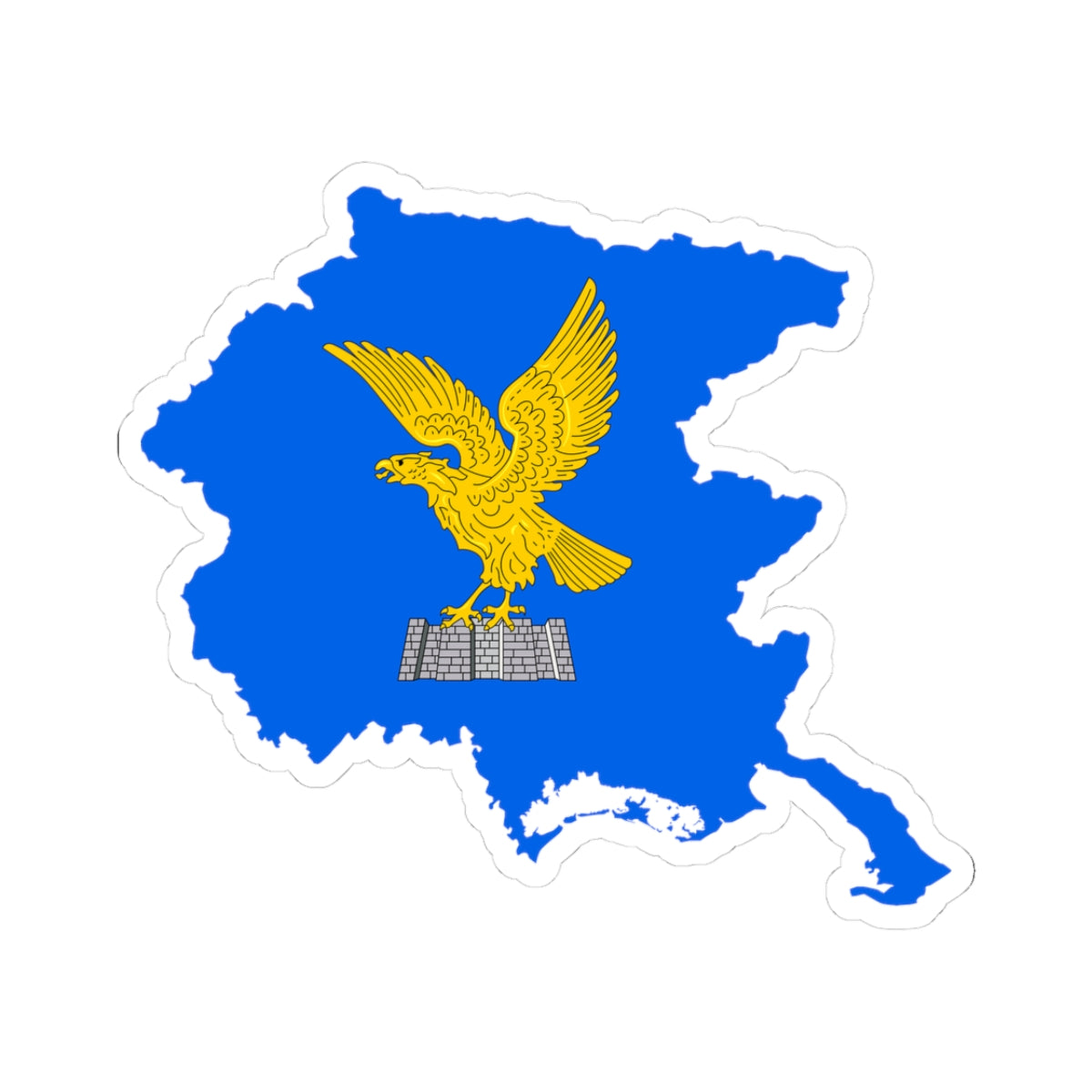 Flag map of Friuli-Venezia Giulia (Italy) STICKER Vinyl Kiss-Cut Decal