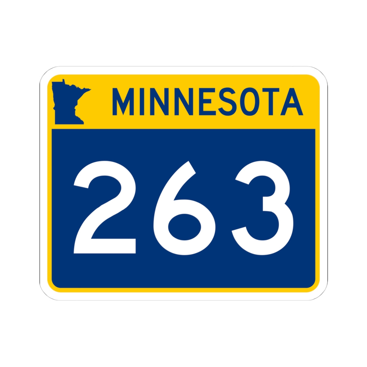 MN-263 wide (Minnesota) (Road Sign) STICKER Vinyl Kiss-Cut Decal