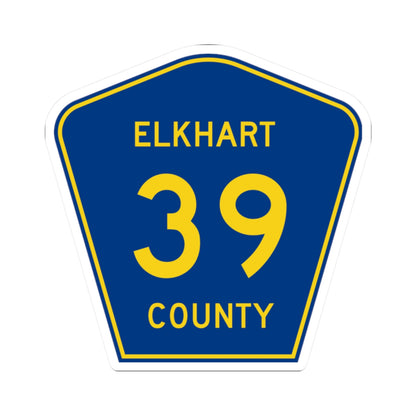 Elkhart County Road 39 IN (Indiana) (Road Sign) STICKER Vinyl Kiss-Cut Decal