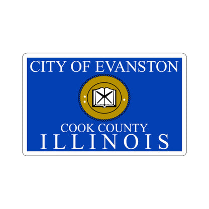 Flag of Evanston, IL - STICKER Vinyl Kiss-Cut Decal