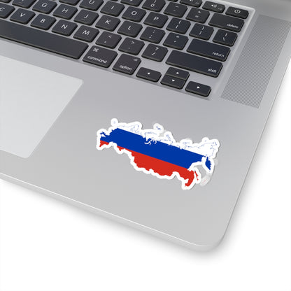Flag-map of Russia version 2 (Russia) STICKER Vinyl Kiss-Cut Decal