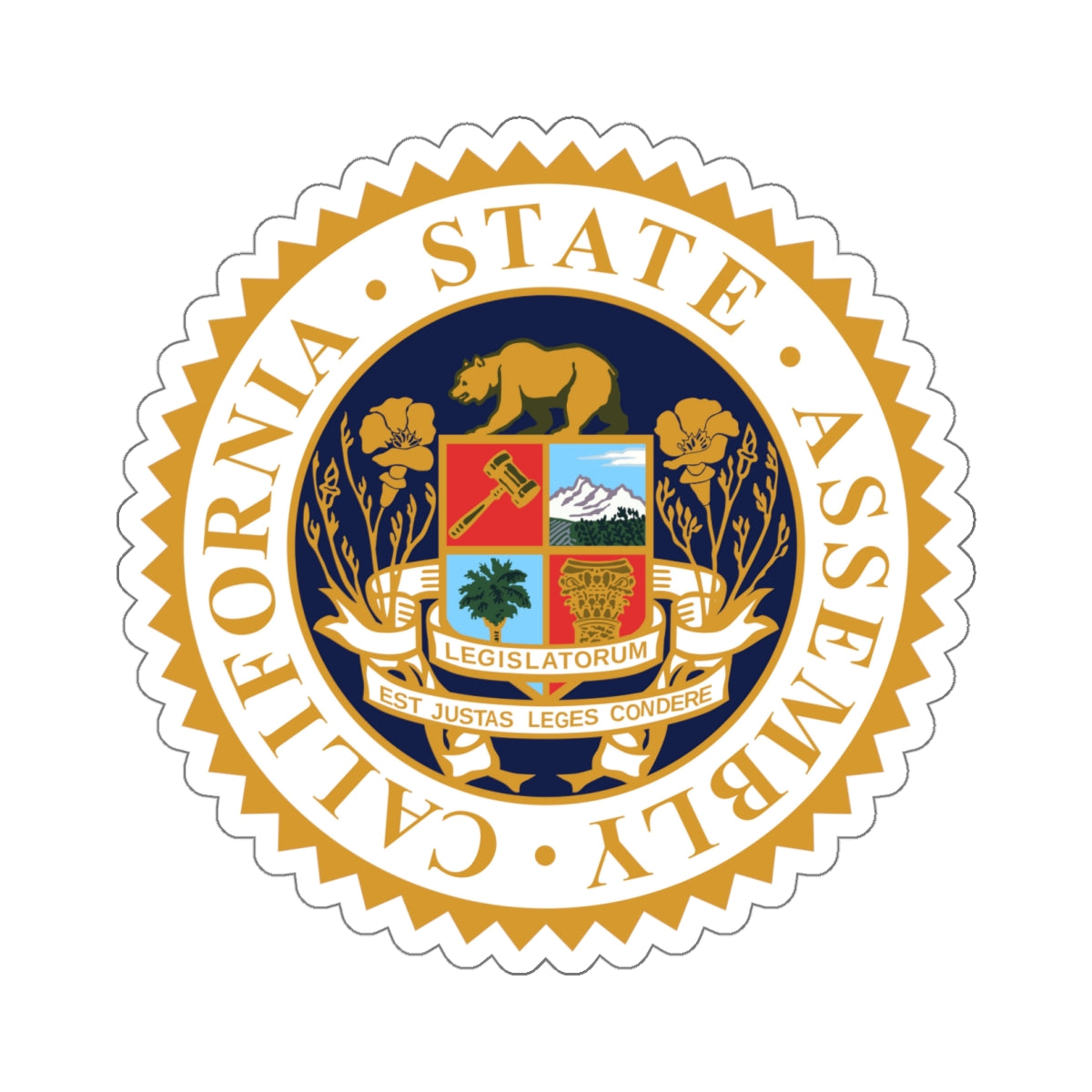 Seal of the Assembly of the State of California - STICKER Vinyl Kiss-Cut Decal