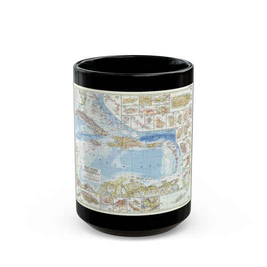 West Indies (1954) (Map) Black Coffee Mug-15oz-The Sticker Space