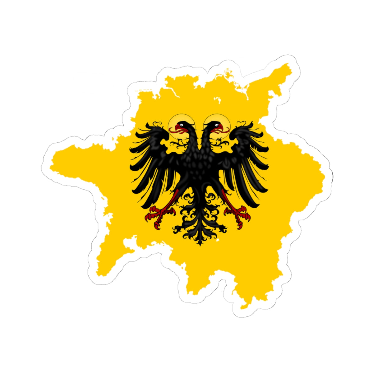 Flag-map of Holy Roman Empire 1648 (Germany) STICKER Vinyl Kiss-Cut Decal