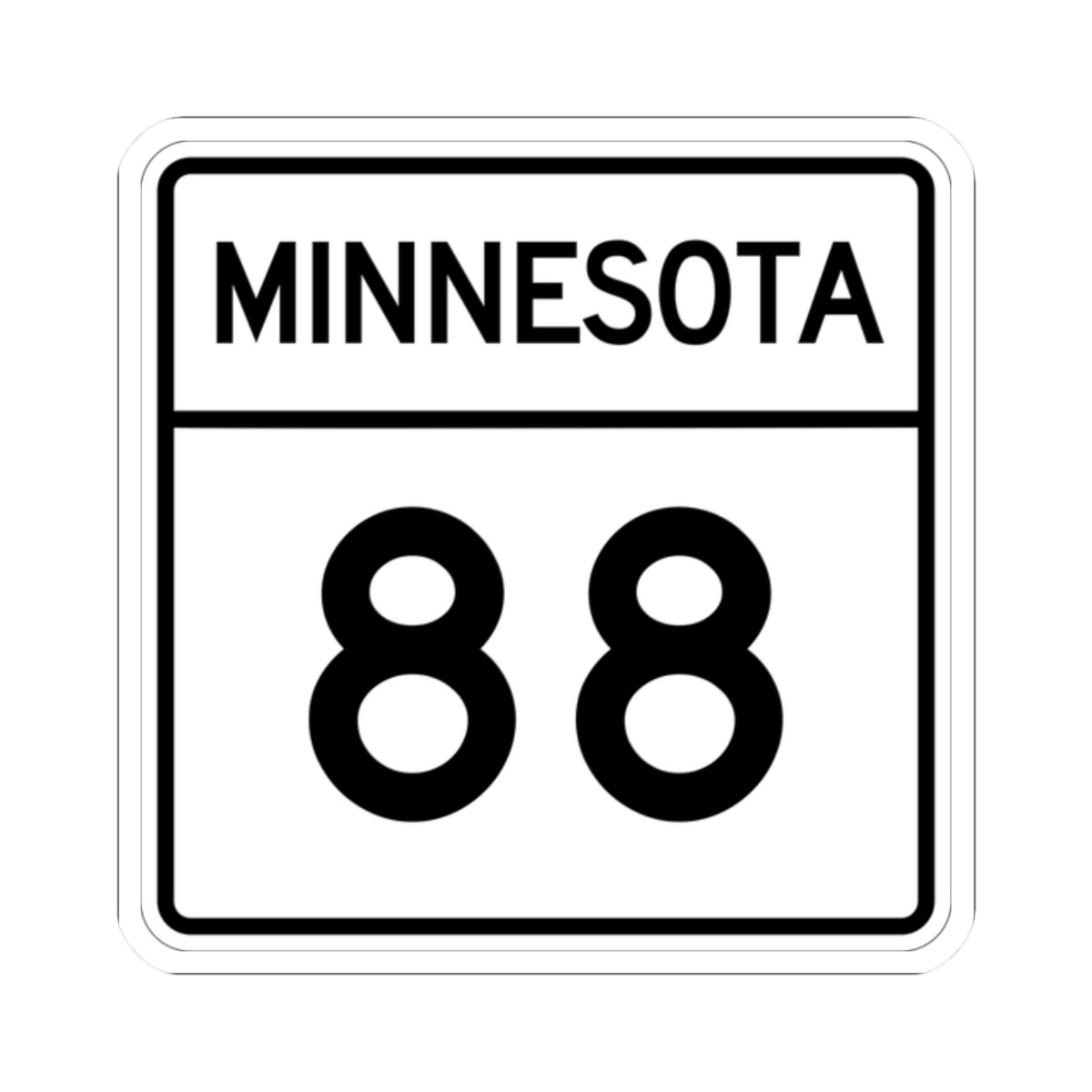 MN-88 1948 (Minnesota) (Road Sign) STICKER Vinyl Kiss-Cut Decal