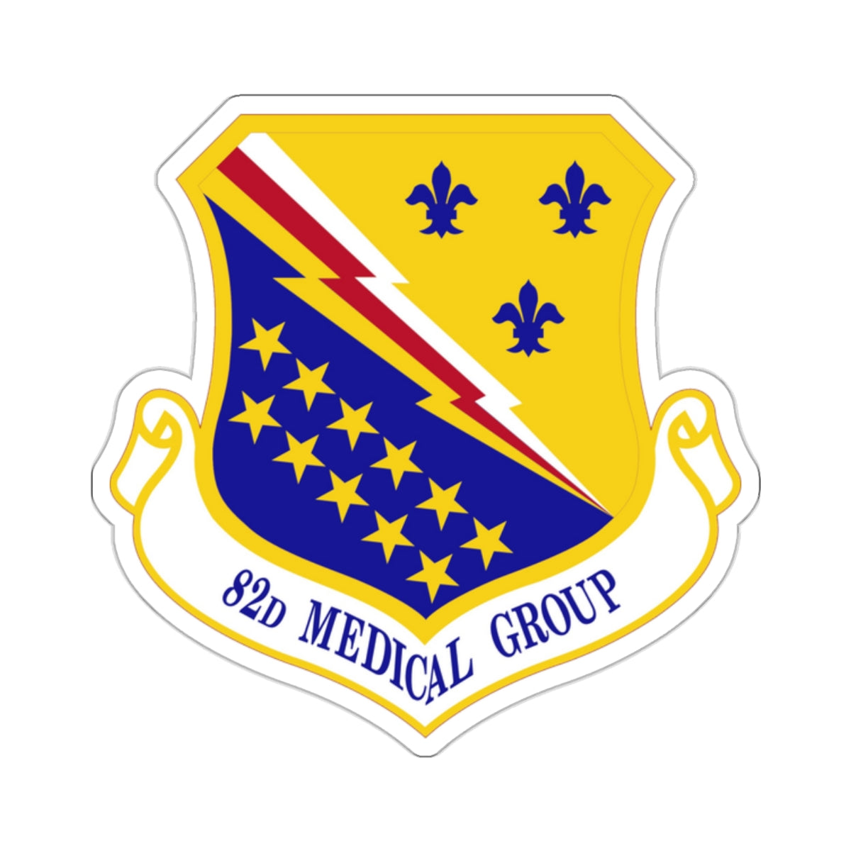 82d Medical Group (U.S. Air Force) STICKER Vinyl Kiss-Cut Decal-2 Inch-White-The Sticker Space