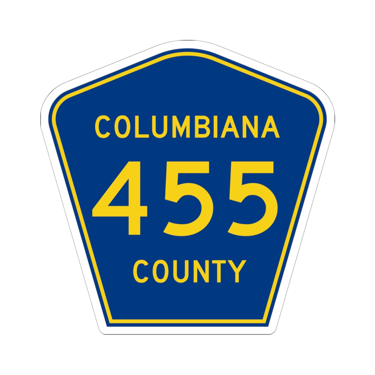 Columbiana County 455 (Ohio) (Road Sign) STICKER Vinyl Kiss-Cut Decal