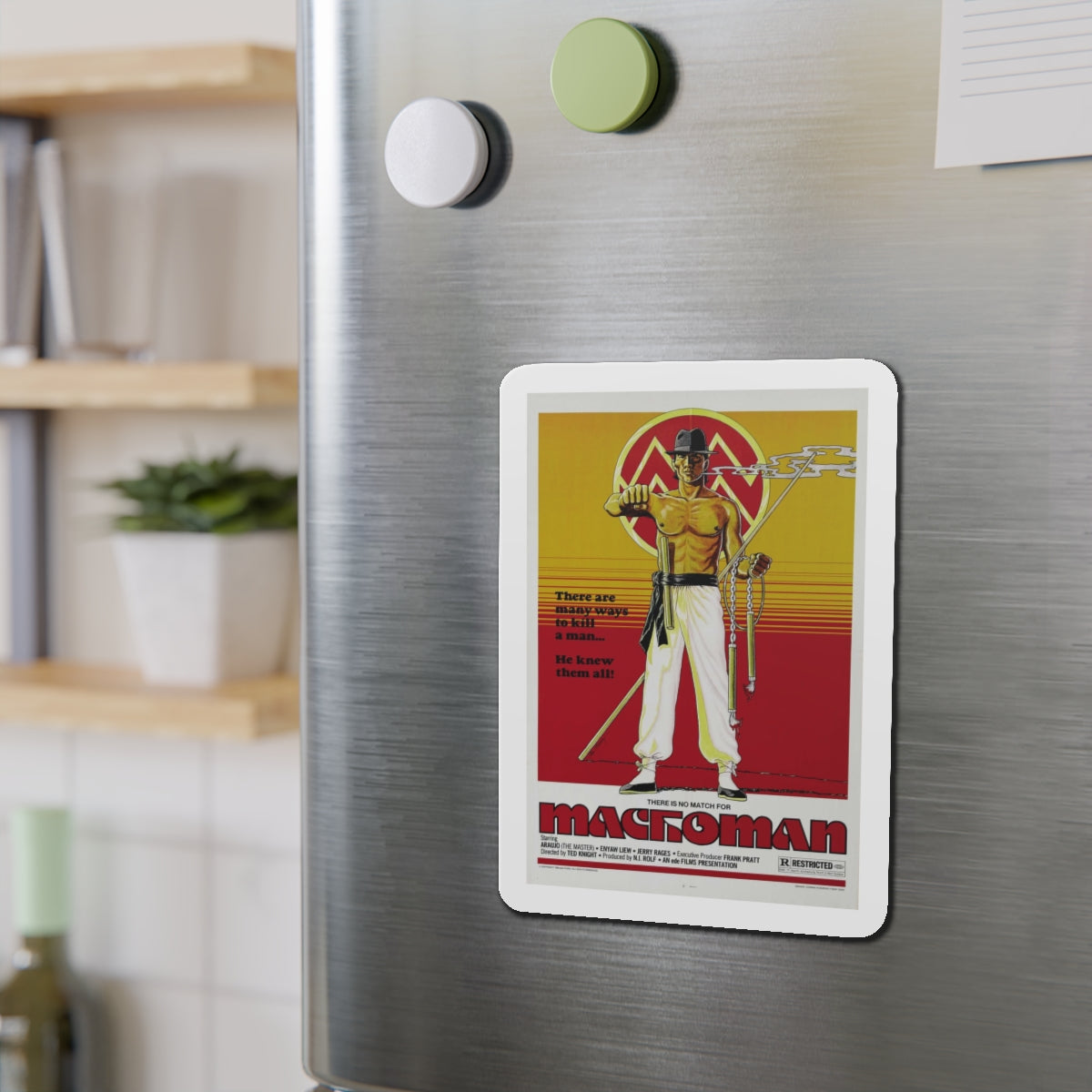 MACHOMAN 1980 Movie Poster - Refrigerator Magnet-The Sticker Space