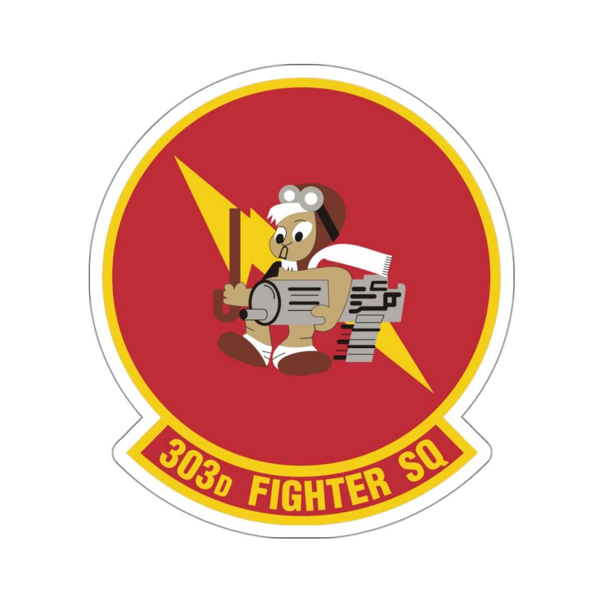 303d Fighter Squadron (U.S. Air Force) STICKER Vinyl Kiss-Cut Decal-3 Inch-White-The Sticker Space