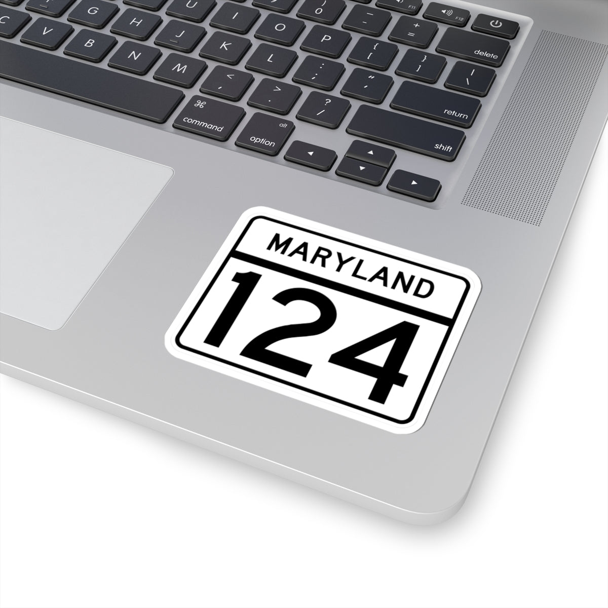 MD Route 124 (Maryland) (Road Sign) STICKER Vinyl Kiss-Cut Decal