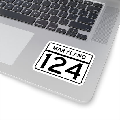 MD Route 124 (Maryland) (Road Sign) STICKER Vinyl Kiss-Cut Decal