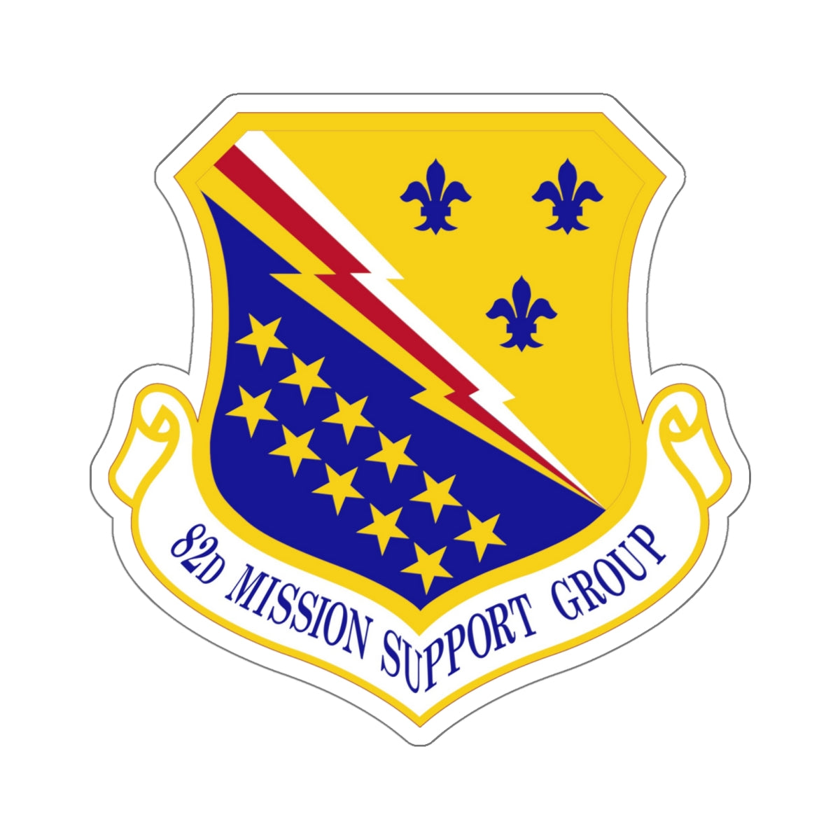 82d Mission Support Group (U.S. Air Force) STICKER Vinyl Kiss-Cut Decal-6 Inch-White-The Sticker Space