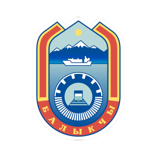 Balykchy coa (Kyrgyzstan) (Coat of Arms) STICKER Vinyl Kiss-Cut Decal
