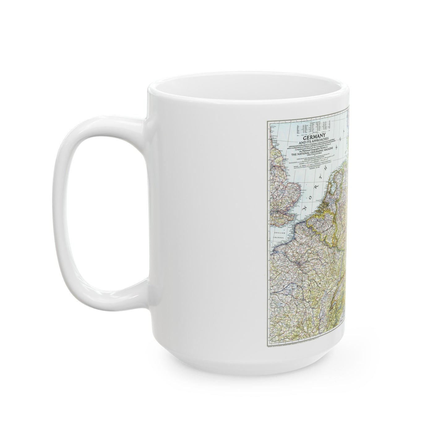Germany and its Approaches (1944) (Map) White Coffee Mug-The Sticker Space