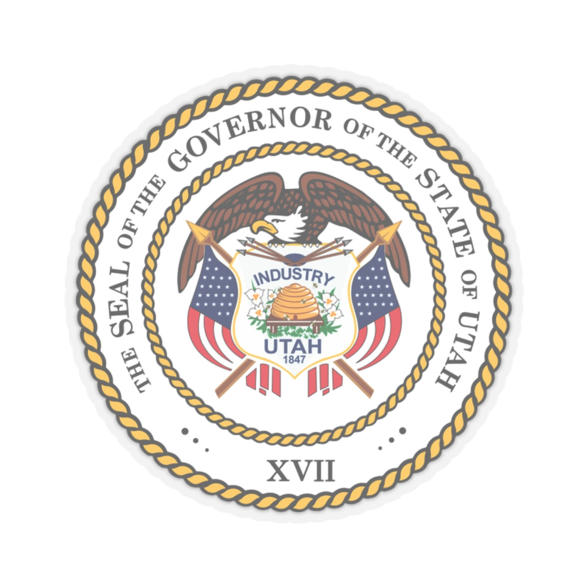 Seal of the Governor of Utah 2011 - STICKER Vinyl Kiss-Cut Decal