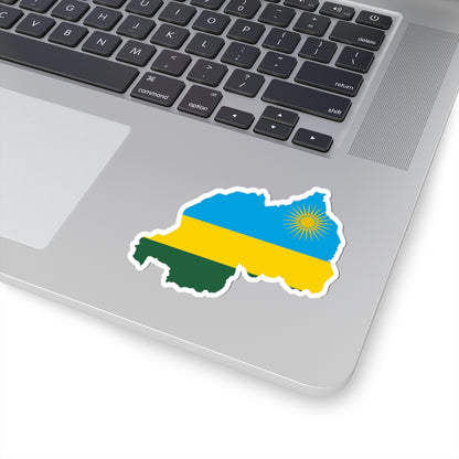 Flag map of Rwanda (Rwanda) STICKER Vinyl Kiss-Cut Decal