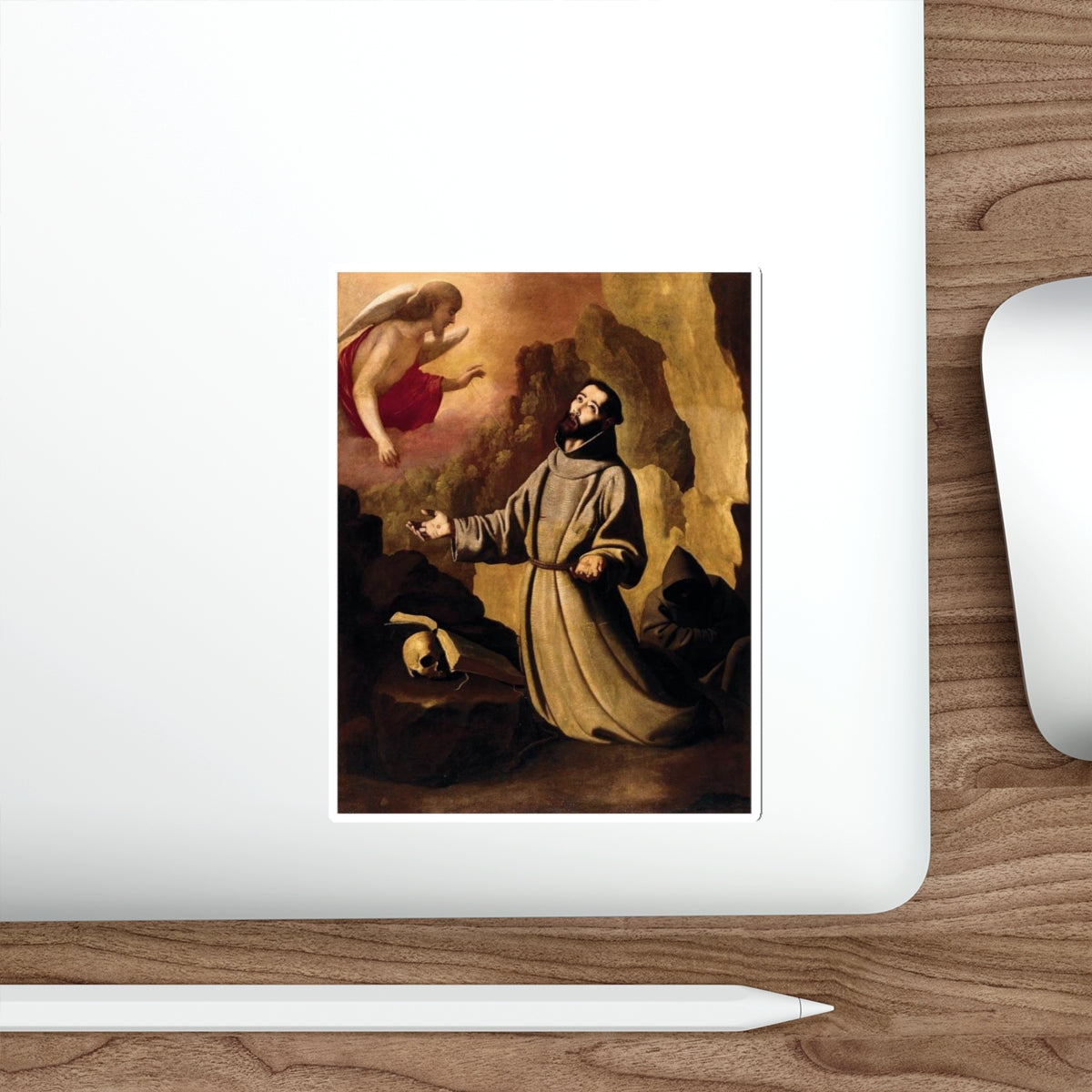 ZURBARAN, Francisco de - St Francis of Assisi Receiving the Stigmata (Artwork) STICKER Vinyl Die-Cut Decal