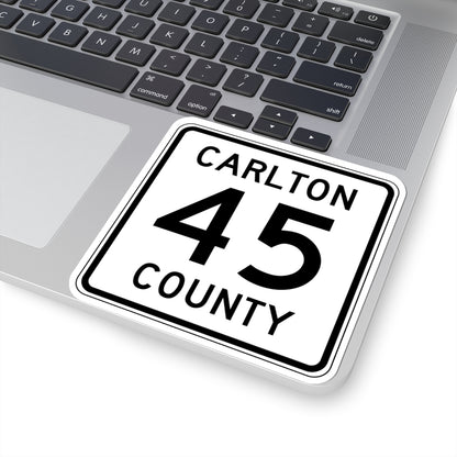 Carlton County 45 MN (Minnesota) (Road Sign) STICKER Vinyl Kiss-Cut Decal