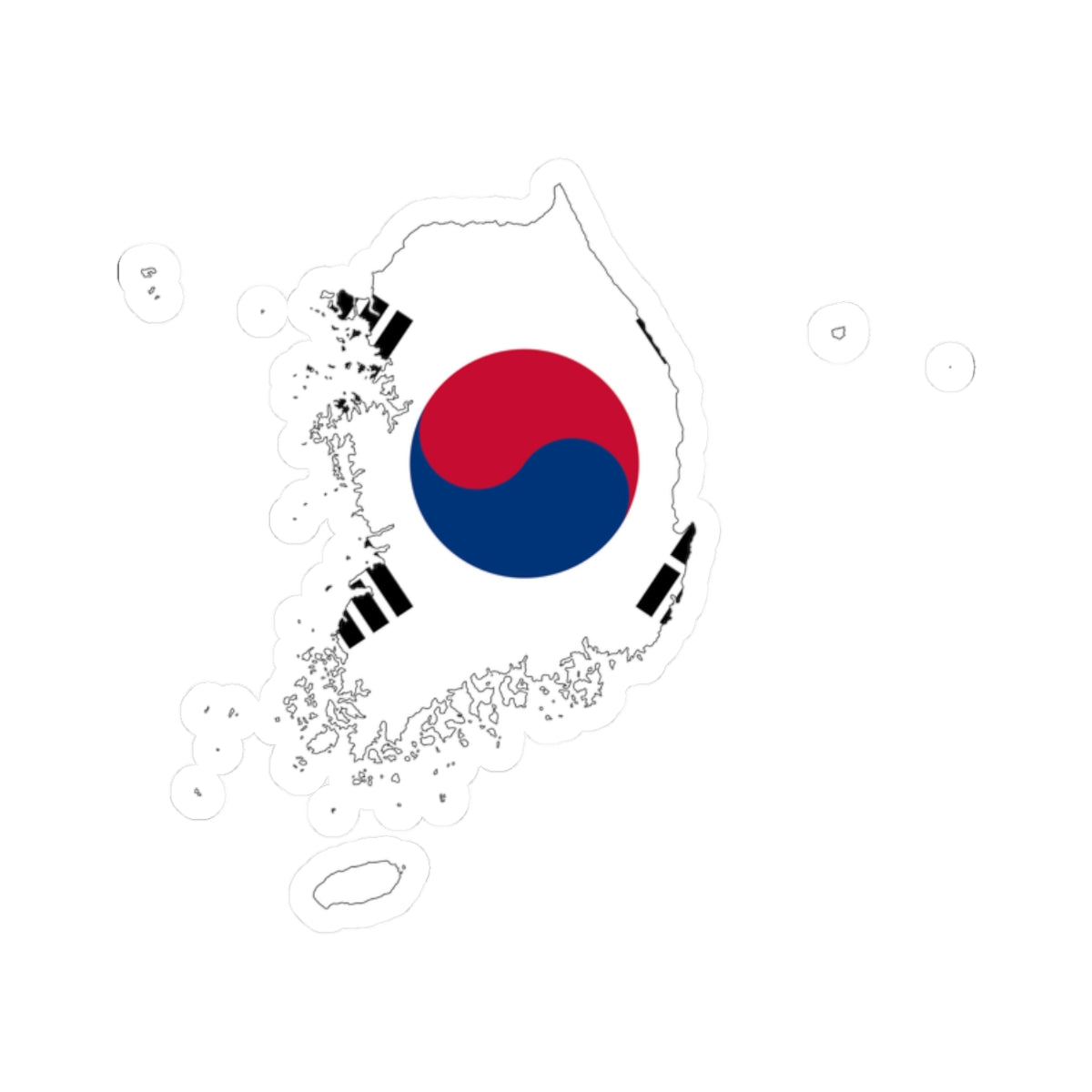 Flag-map of South Korea de-facto (Korea) STICKER Vinyl Kiss-Cut Decal