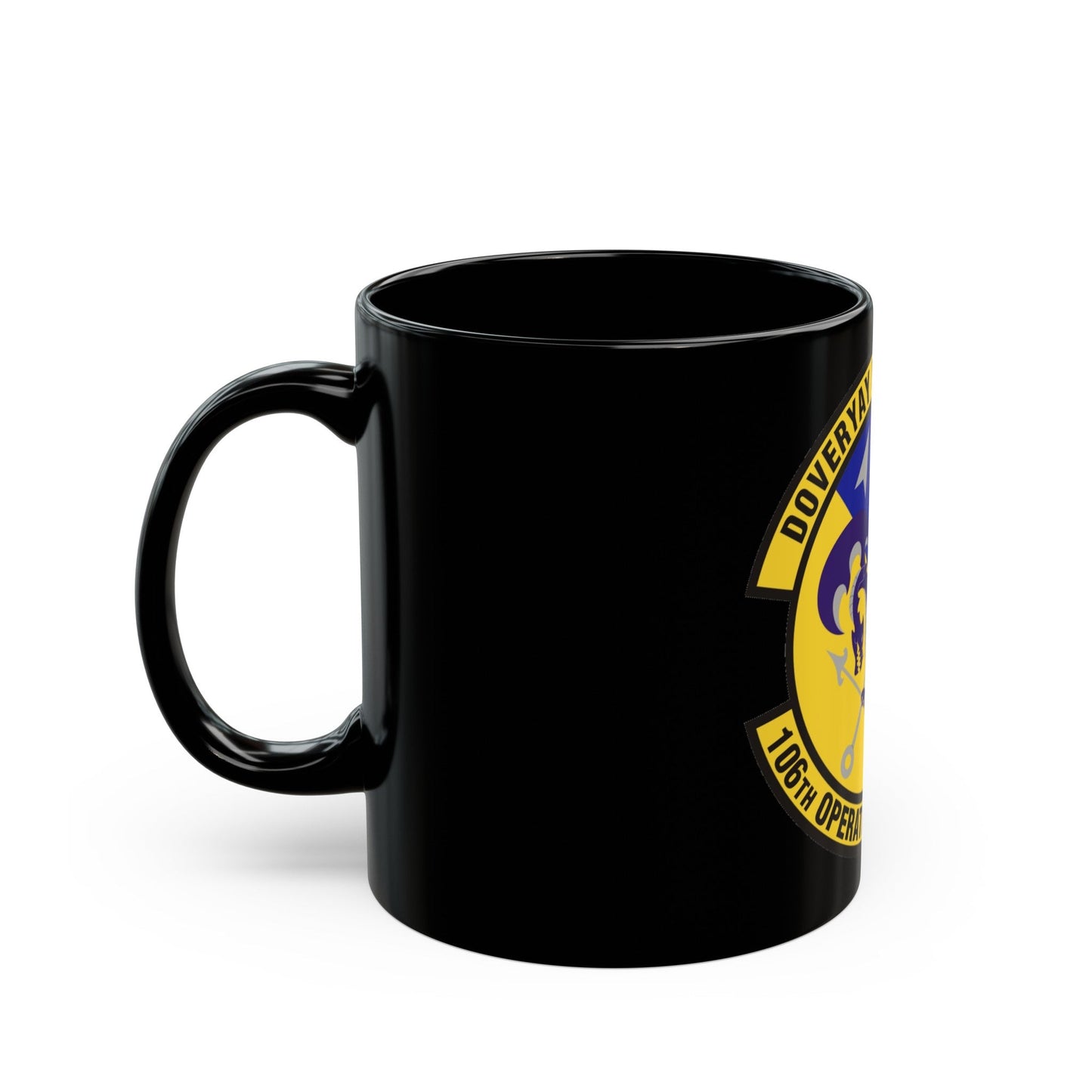 106th Operations Support Flight (U.S. Air Force) Black Coffee Mug-The Sticker Space