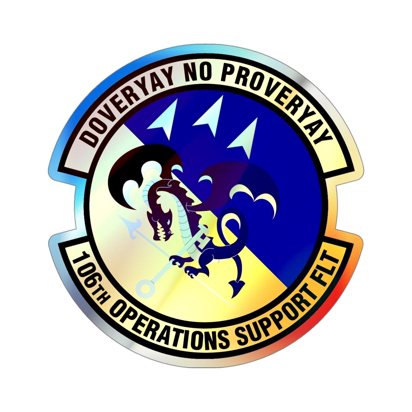 106th Operations Support Flight (U.S. Air Force) Holographic STICKER Die-Cut Vinyl Decal-4 Inch-The Sticker Space