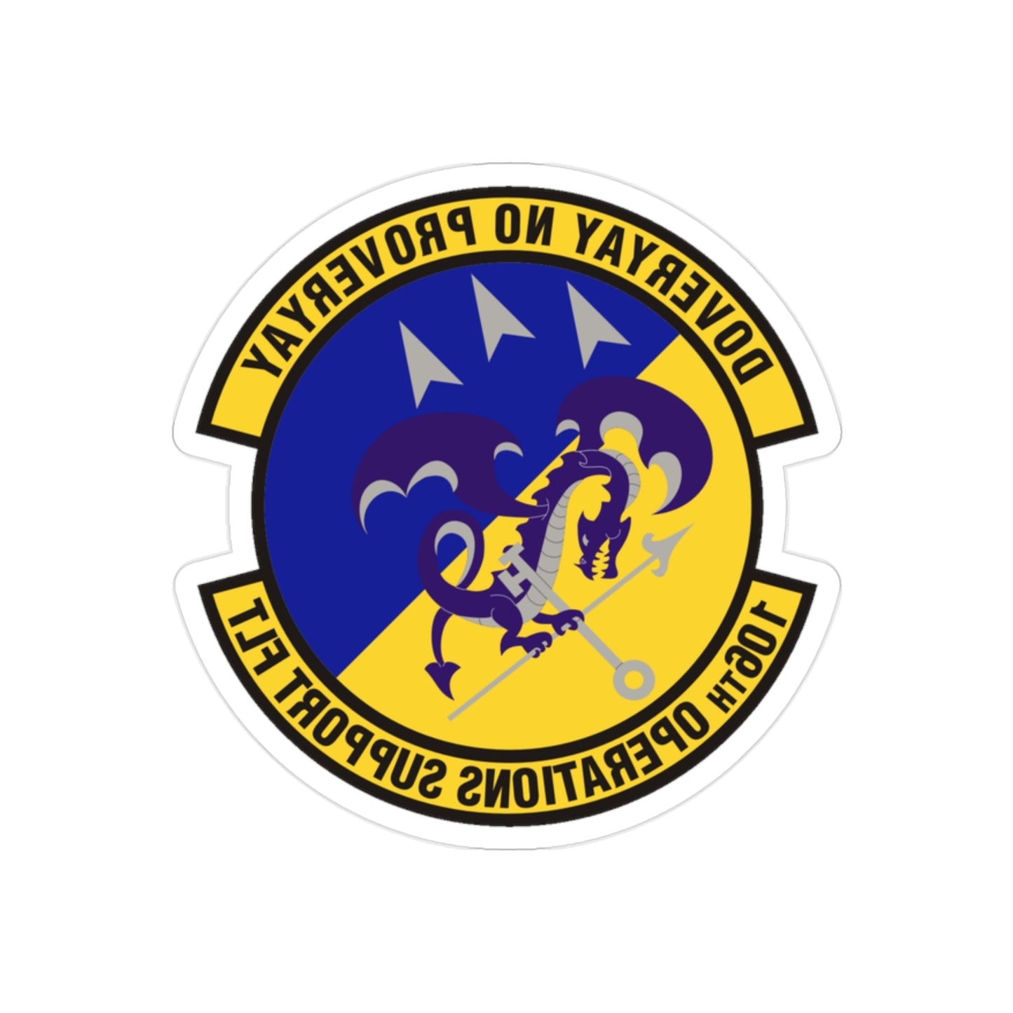 106th Operations Support Flight (U.S. Air Force) REVERSE PRINT Transparent STICKER-2" × 2"-The Sticker Space