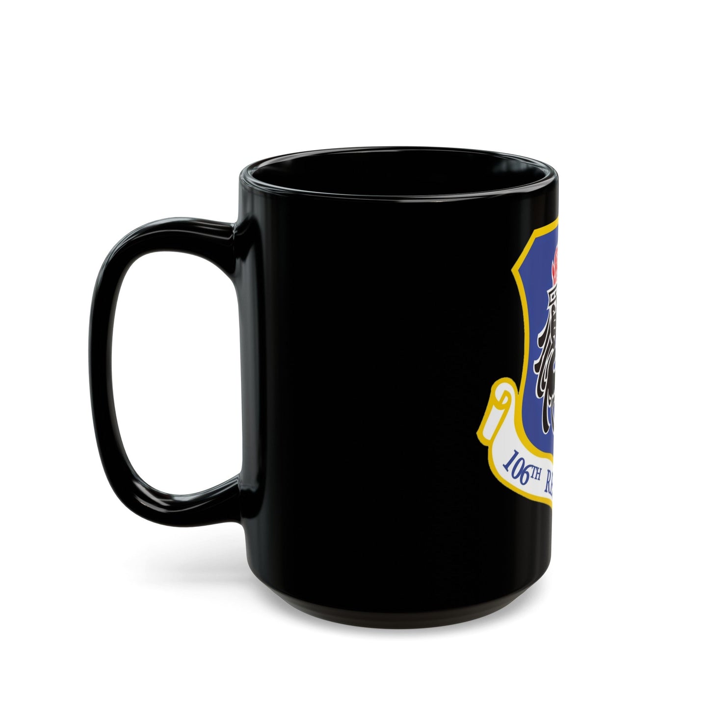 106th Rescue Wing logo 2 (U.S. Air Force) Black Coffee Mug-The Sticker Space