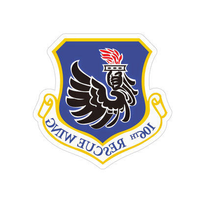 106th Rescue Wing logo 2 (U.S. Air Force) REVERSE PRINT Transparent STICKER-5" × 5"-The Sticker Space