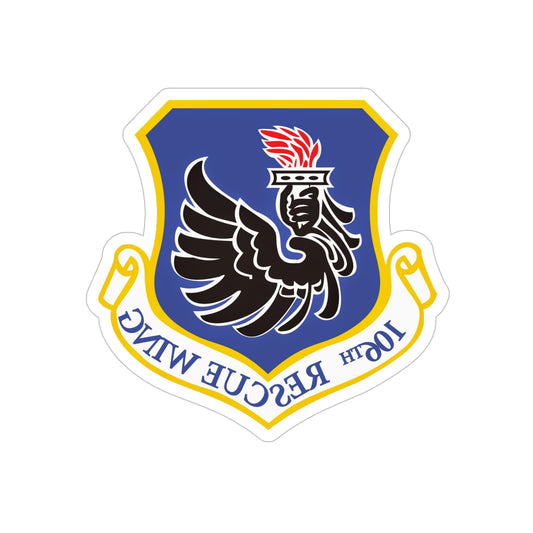 106th Rescue Wing logo 2 (U.S. Air Force) REVERSE PRINT Transparent STICKER-6" × 6"-The Sticker Space