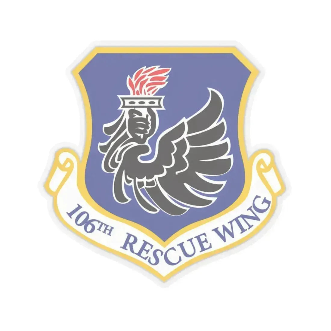 106th Rescue Wing logo 2 (U.S. Air Force) STICKER Vinyl Kiss-Cut Decal 4 Inch Transparent - The Sticker Space