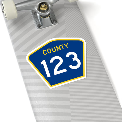 County 123 MN (Minnesota) (Road Sign) STICKER Vinyl Kiss-Cut Decal