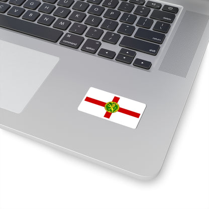 Flag of Alderney (United Kingdom) STICKER Vinyl Kiss-Cut Decal