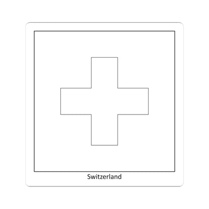 Flag of Switzerland colouring page (Switzerland) STICKER Vinyl Kiss-Cut Decal