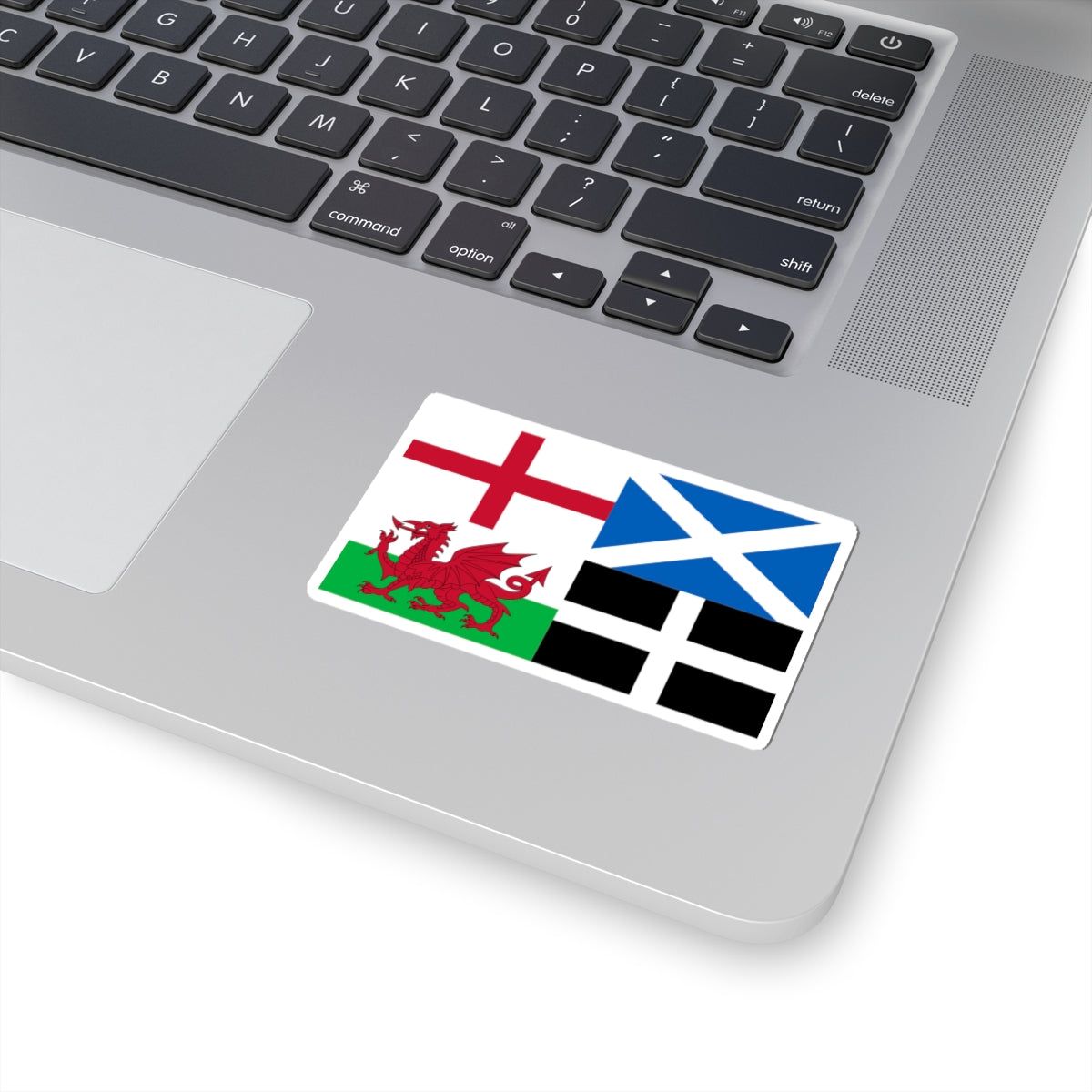 Flags of England Scotland Wales and Cornwall (England) STICKER Vinyl Kiss-Cut Decal